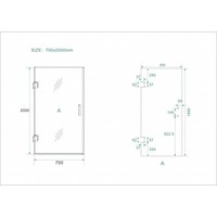 Nisdeur Zonder Profiel 70X200 Cm 8 Mm Nano Glas