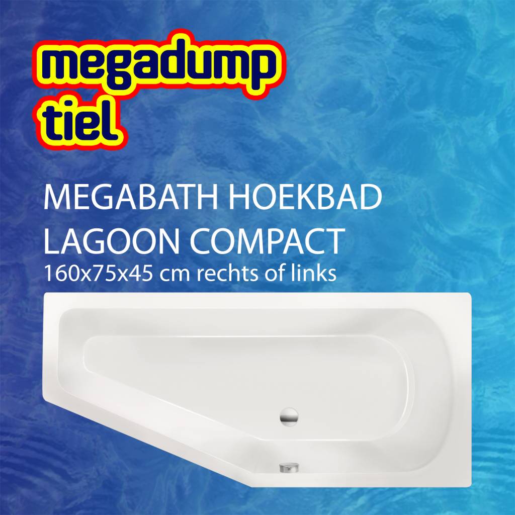 MegaBath Hoekbad Lagoon Compact 160X75X45 cm Rechts-Links Rechts