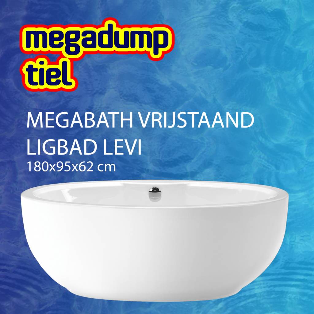 Megabath Vrijstaand Ligbad Levi 180X95X62 megabath kopen in de aanbieding