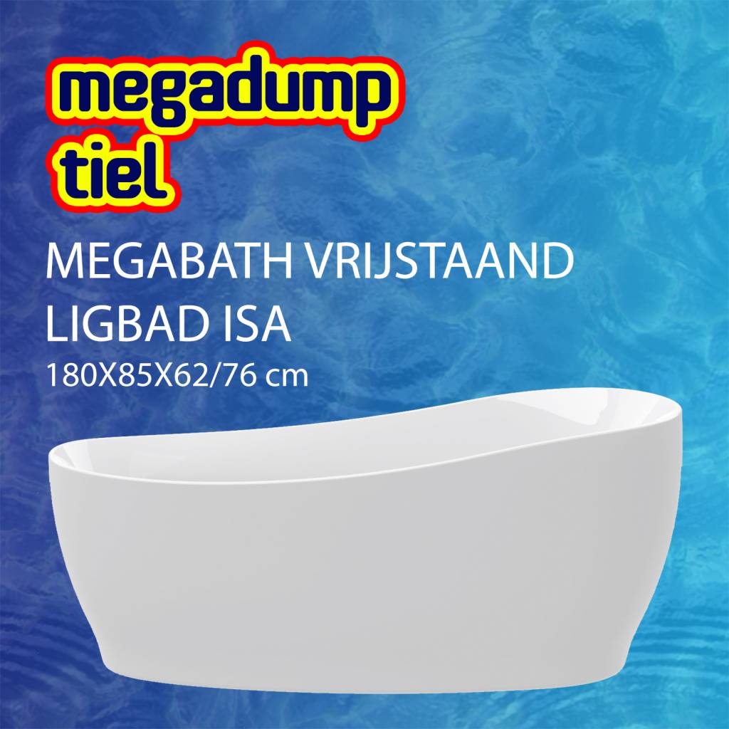 Megabath Vrijstaand Ligbad Isa 180X85X6276 megabath kopen in de aanbieding Megabath Vrijstaand Ligbad Isa 180X85X6276 megabath kopen in de aanbieding