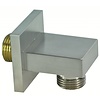 Luxe Messing Muur Doucheaansluiting Vierkant 1/2" Geborsteld Staal