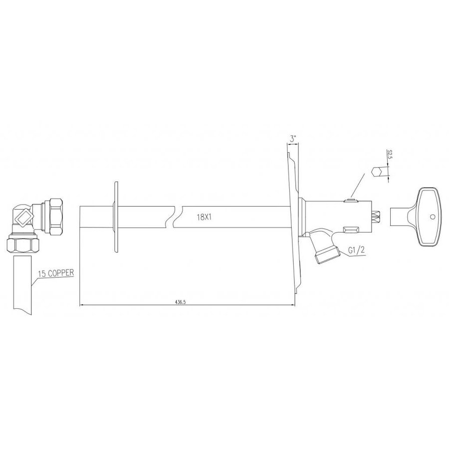 Vorstbestendige Gevelkraancombinatie 15X3/4