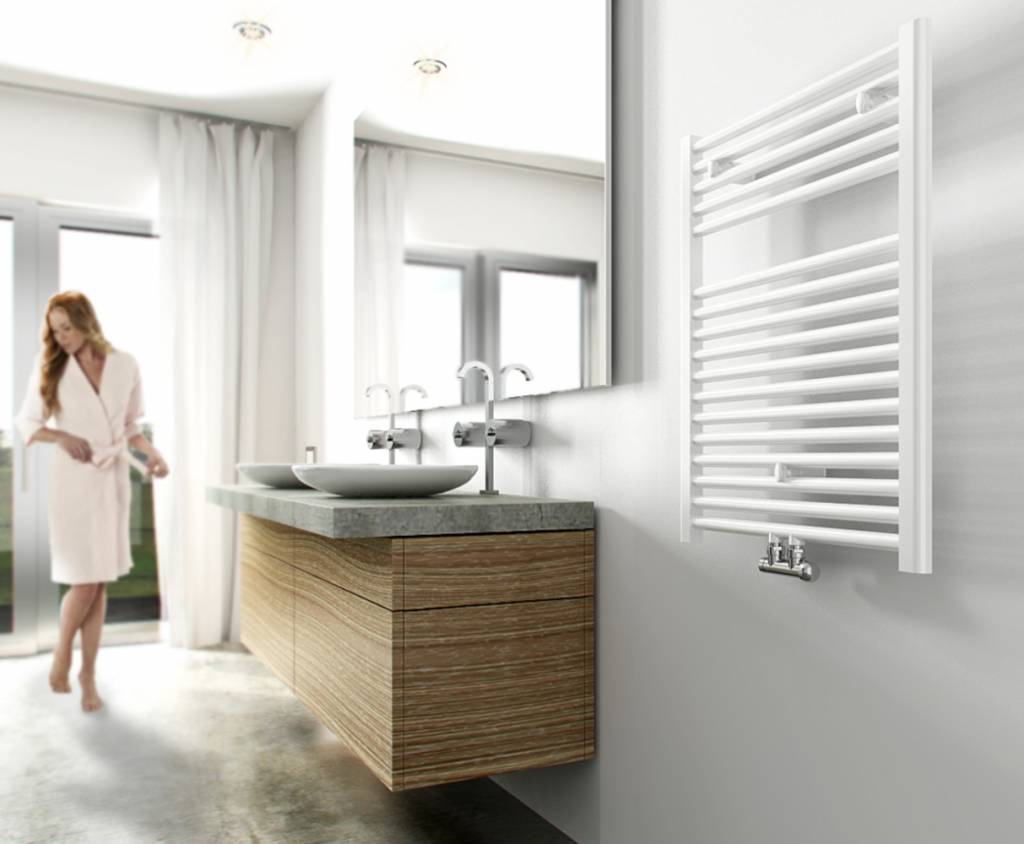 Heka Sierradiator Wit 766X600 Midden/Onder Aansluiting Aqua Splash