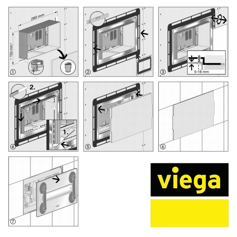 Visign For Style Frame Tegelinleg Voor Drukplaat Chroom