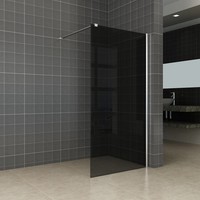 Inloopdouche Met Muurprofiel En Rookglas 80X200 Cm 10 Mm Nano Anti Kalk Glas