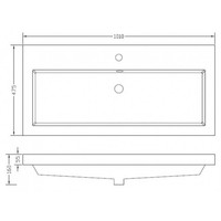 Badkamermeubel Luna 100X47 Wit (2 Laden)