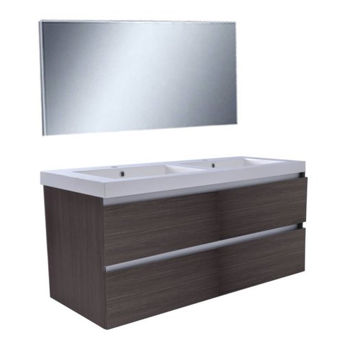 Badkamermeubel Luna 120X47 Houtnerf Grijs (4 Laden) 