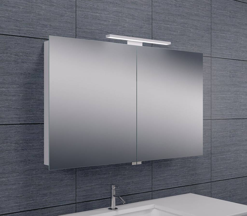 Splash Spiegelkast Met Verlichting 100X60 Aluminium | Spiegels - Tiel