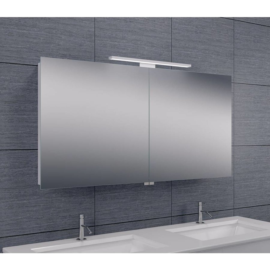 Spectaculair Afgeschaft bleek Aqua Splash Spiegelkast Met Led Verlichting 120X60X14 Aluminium | Spiegels  - Megadump Tiel