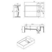 Fontein U50 Just Solid 50X30X15Cm (Kraangat Rechts)