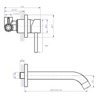 Wastafelwandkraan Ore Inbouw Met 25Cm Uitloop Rvs Look