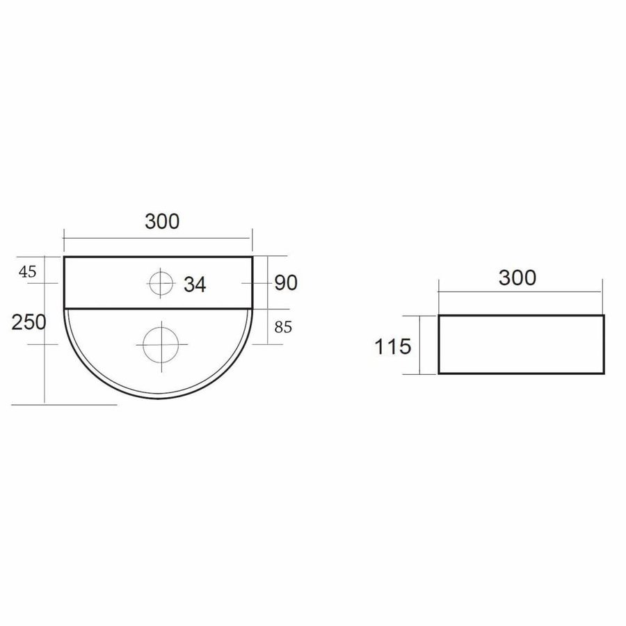 Fonteinset Moon One Pack Half Rond 25X30 Cm