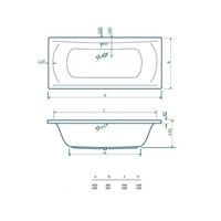 Ligbad Venice Duobad 180X80 Cm Wit