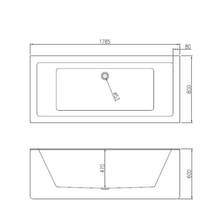 Ligbad Vrijstaand Strack 178X80X60Cm Wit