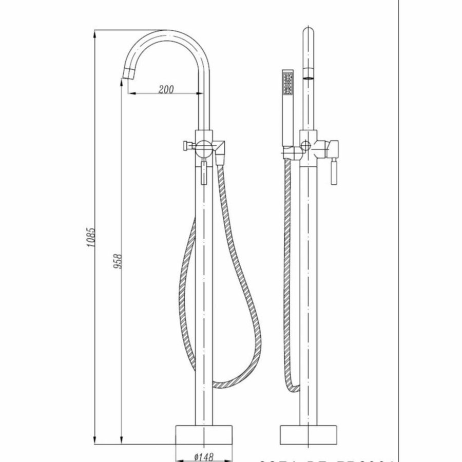 Badkraan Vrijstaand Power Chroom