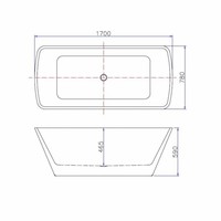 Ligbad Varuna Vrijstaand Vierkant Acryl Waste 170X78 Wit