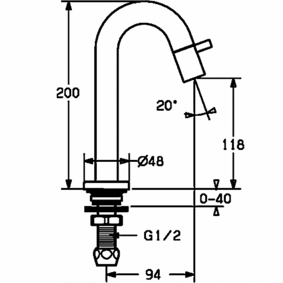 Fonteinkraan Hansa Hansanova Style 94Mm Vaste Uitloop Chroom