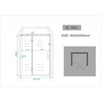 Nis Swingdeur 90X200Cm + Vast Paneel 8Mm Nano Coating