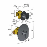 Friendo Inbouw Thermostaat Met 1 Stopkraan 012