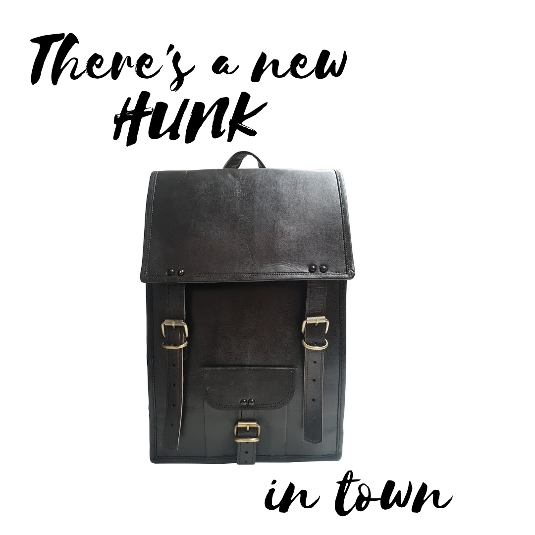Vintage look leren rugzak zwart