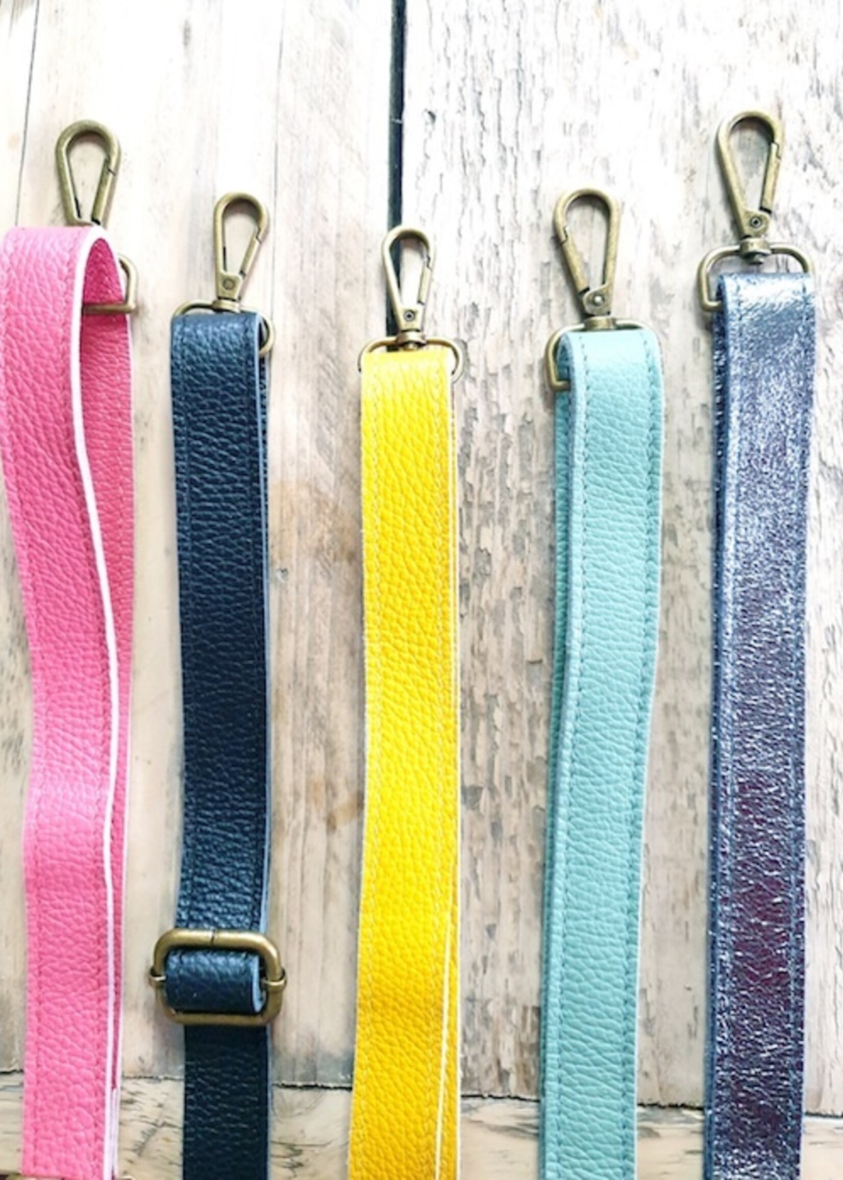 Leren bagstrap, los tassenhengsel in leuke kleurtjes
