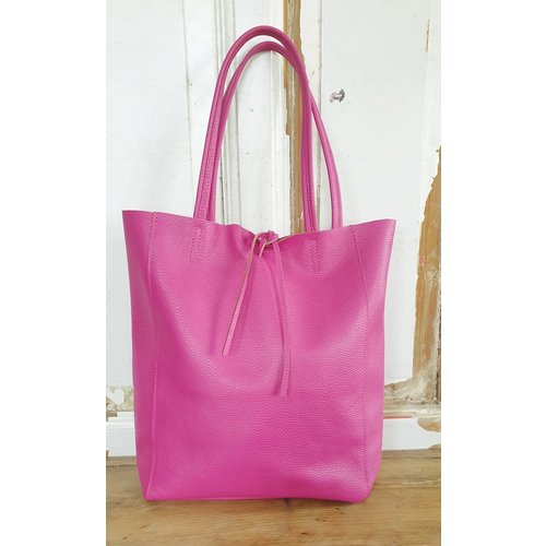 Joof Knalroze basic leren shopper met touwtjes Joof Knalroze basic leren shopper met touwtjes