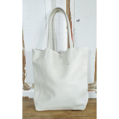 Joof Beige basic leren shopper met touwtjes Joof Beige basic leren shopper met touwtjes