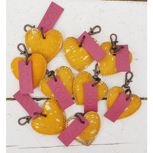 Joof 2 Joof dierenprint hartje roze met goud Joof 2 Joof dierenprint hartje roze met goud