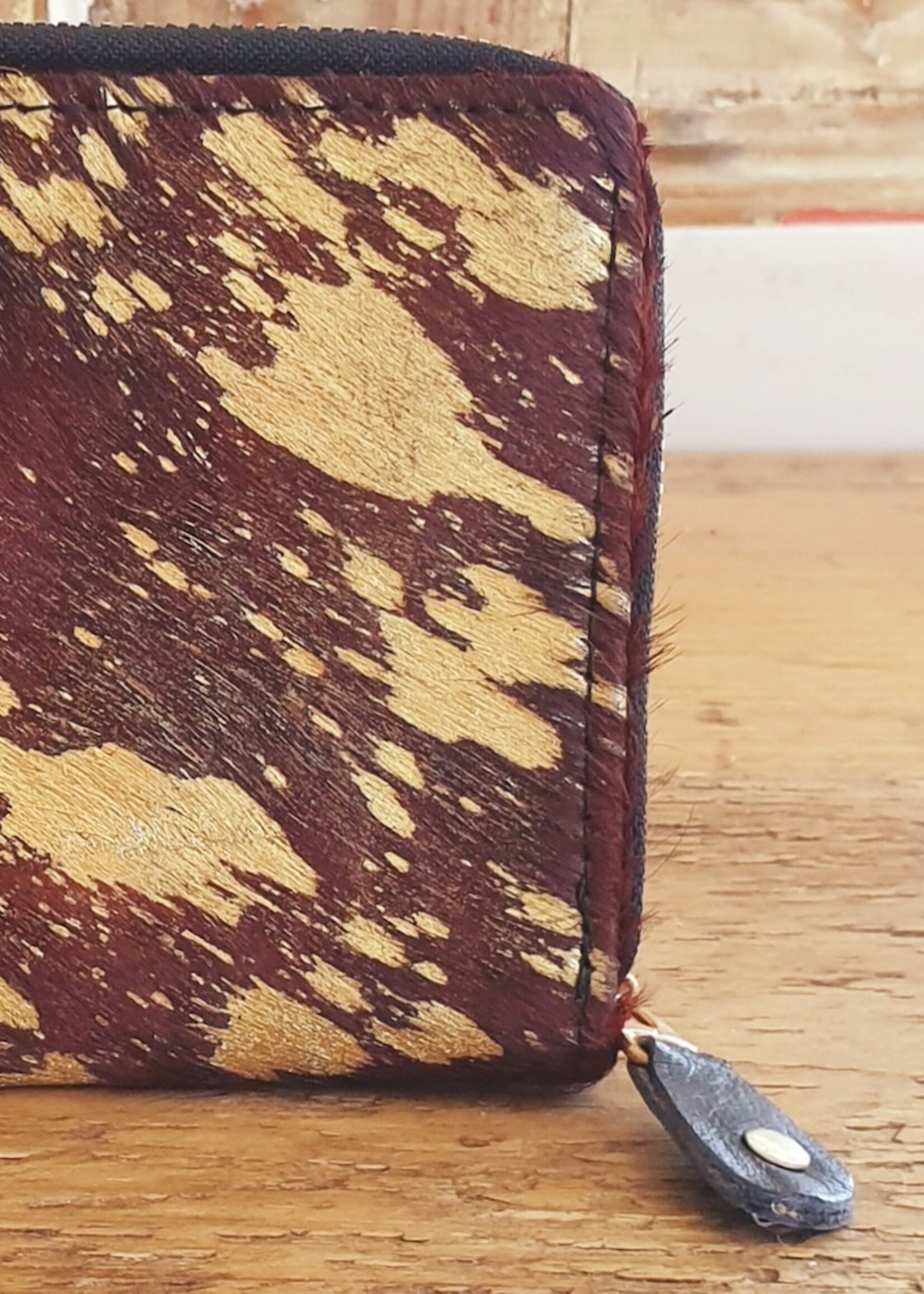 leren portemonnee met dierenprint rood