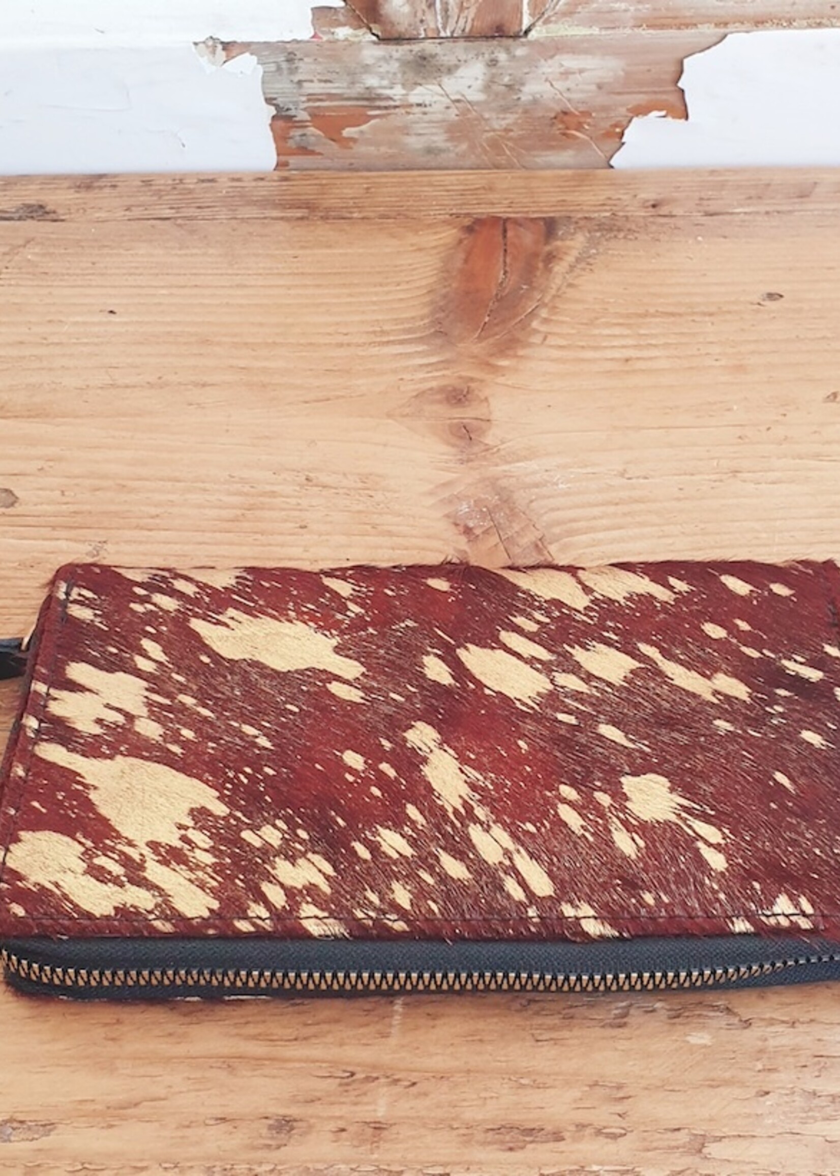 leren portemonnee met dierenprint rood