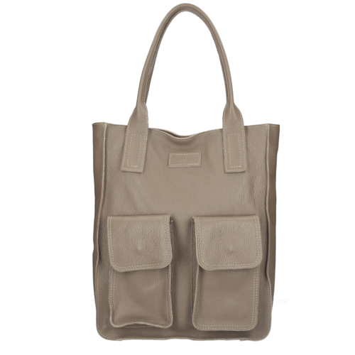 Joof Prachtig zacht leren shopper met rits, taupe Joof Prachtig zacht leren shopper met rits, taupe