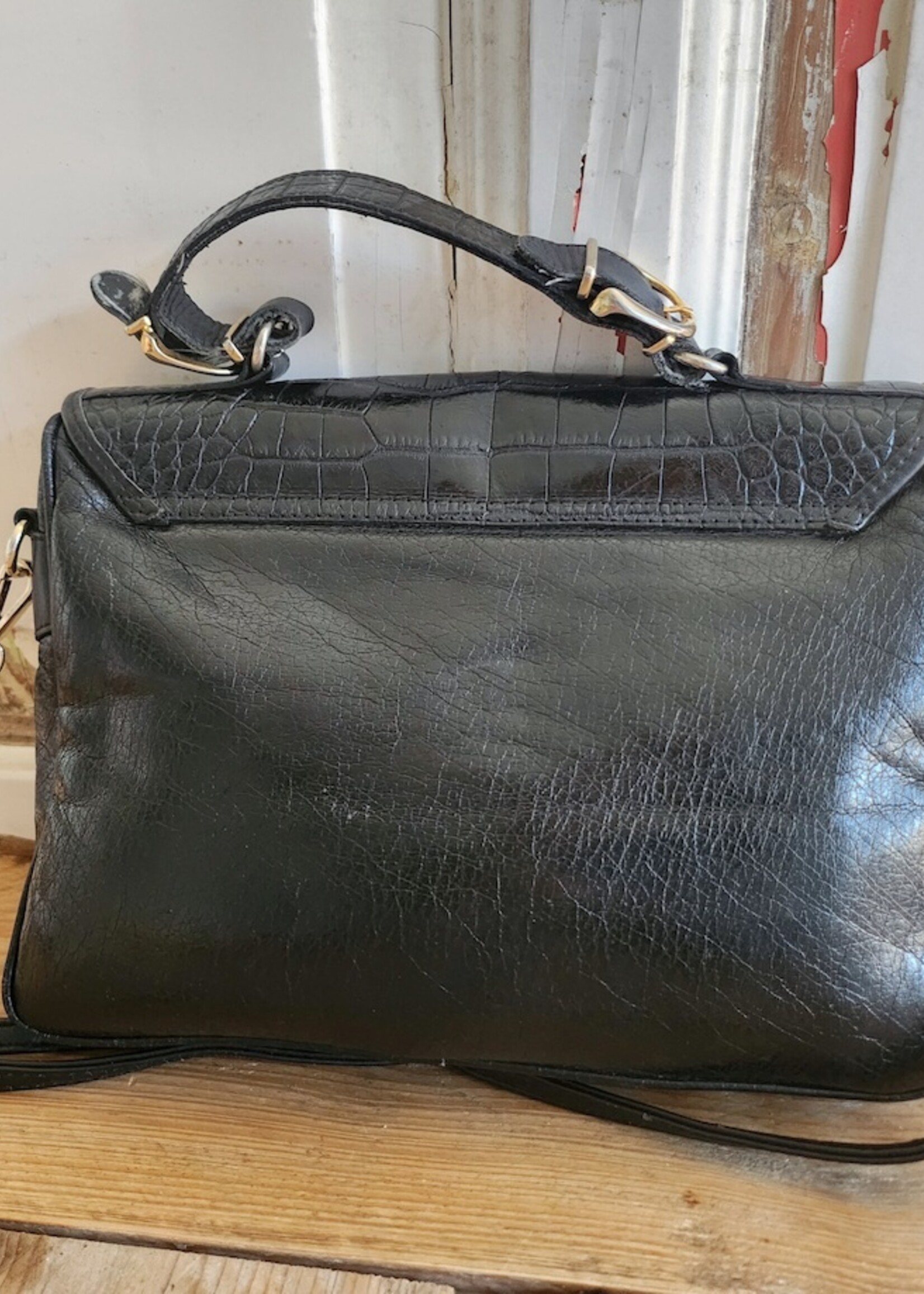 vintage Sjieke vintage zwarte schoudertas