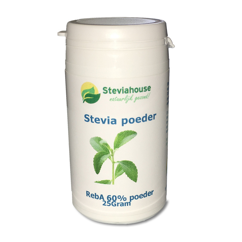 Stevia poeder Reb A 60 in potje 25g Naturaplaza.nl Online