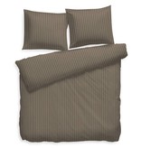 Heckettlane Heckett & Lane dekbedovertrek Satin Stripe (Taupe Grey)