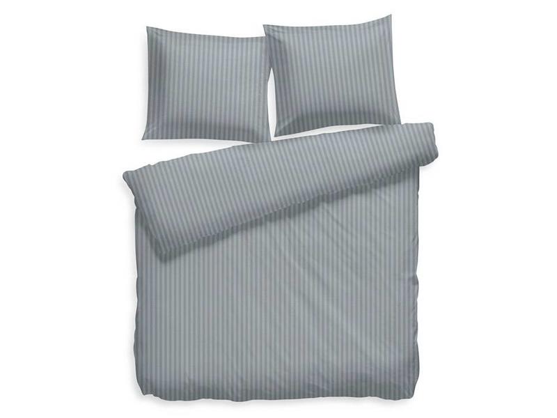 Heckettlane Heckettlane dekbedovertrek Satin Stripe (Steel Blue)