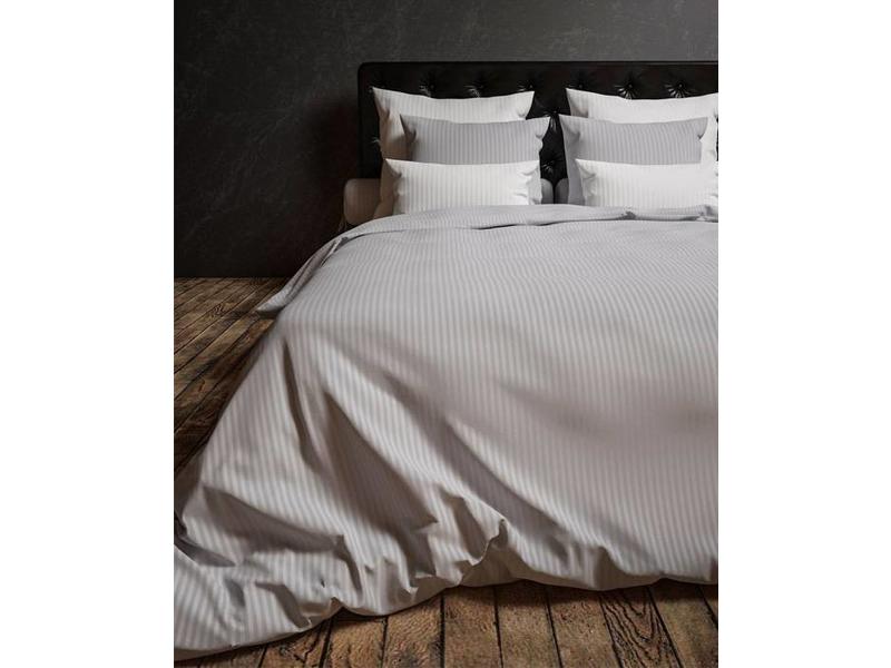 Heckettlane Heckettlane dekbedovertrek Satin Stripe (Glacier Grey)