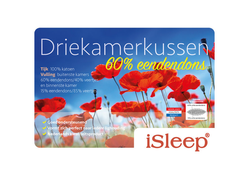 iSleep iSleep 3-Kamer Donzen hoofdkussen