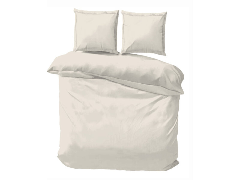 iSleep iSleep Dekbedovertrek Satijn Katoen Uni (Licht Beige)