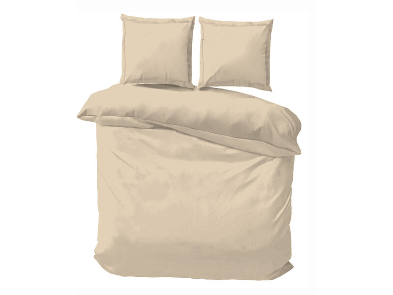 iSleep iSleep Dekbedovertrek Satijn Katoen Uni (Medium Beige)