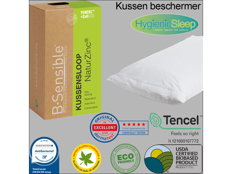 B-Sensible B-Sensible 2 in 1 waterdicht & ademend kussensloop + kussenbeschermer (Wit) - 60x70