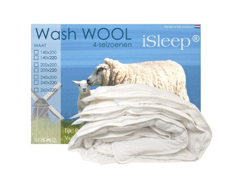 iSleep iSleep Wash Wool wollen 4-seizoenen dekbed (wasbare wol)
