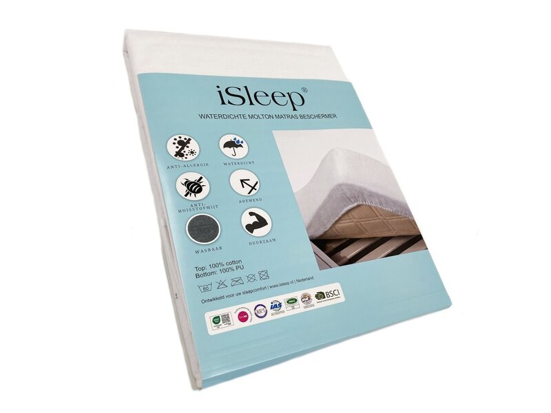 iSleep iSleep Waterdichte Molton Matrasbeschermer (Wit)