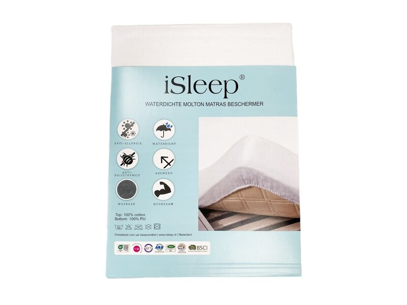 iSleep iSleep Waterdichte Molton Matrasbeschermer (Wit)