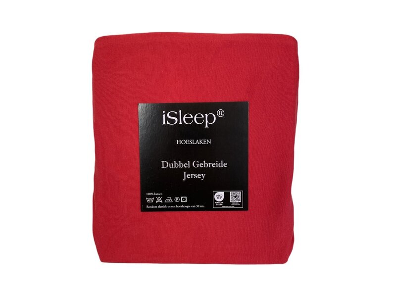 iSleep iSleep Hoeslaken Dubbel Jersey (Rood)