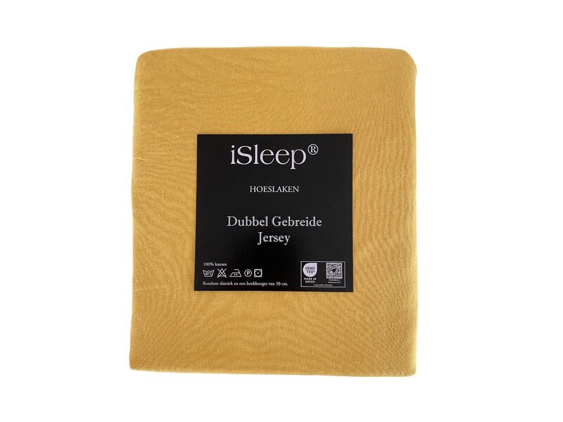 iSleep iSleep Hoeslaken Dubbel Jersey (Oker)