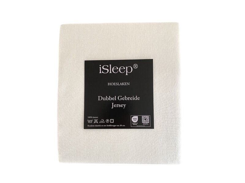 iSleep iSleep Hoeslaken Dubbel Jersey (Licht Beige)