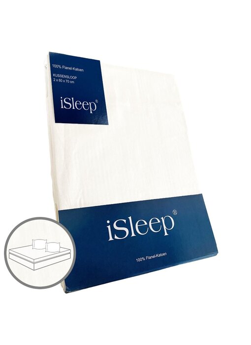 iSleep Kussensloop Flanel Katoen (2 stuks)