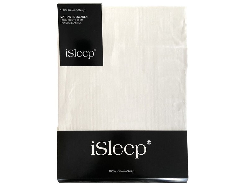 iSleep iSleep Hoeslaken Satijn Katoen (Licht Beige)