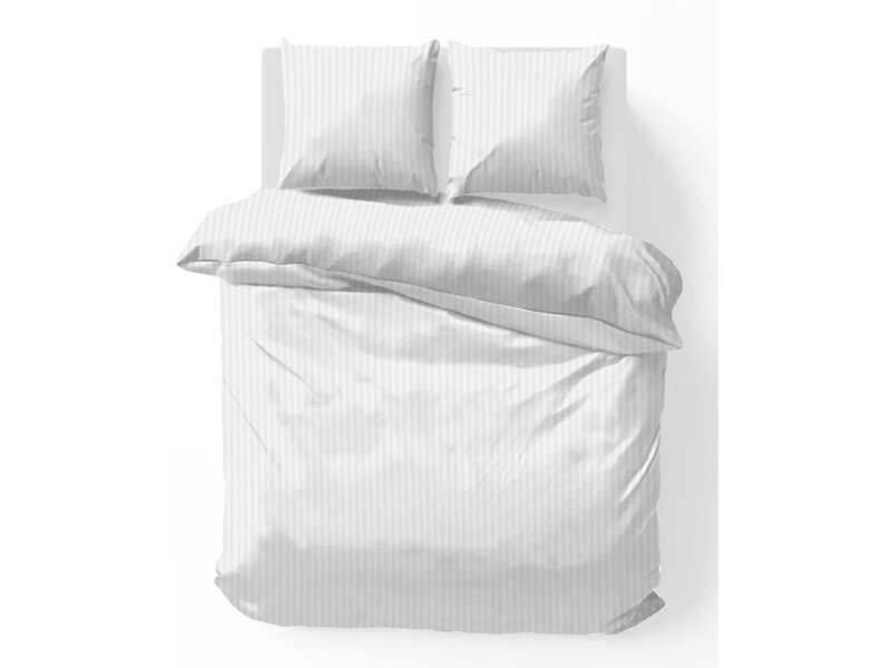 iSleep iSleep Dekbedovertrek Satijnstreep (Wit)