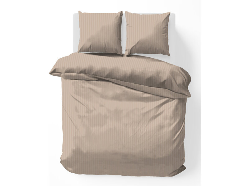 iSleep iSleep Dekbedovertrek Satijnstreep (Medium Beige)